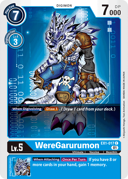 Digimon TCG Card 'EX1-017' 'WereGarurumon'