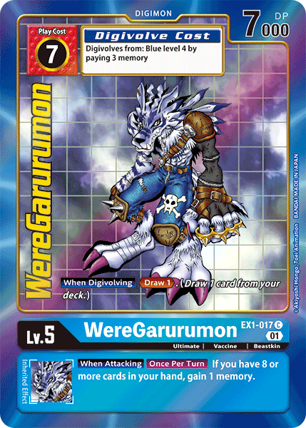 Digimon TCG Card EX1-017_P1 WereGarurumon