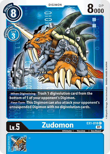 Digimon TCG Card 'EX1-018' 'Zudomon'