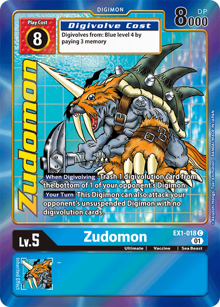 Digimon TCG Card 'EX1-018_P1' 'Zudomon'