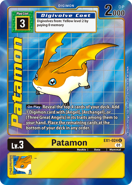 Digimon TCG Card 'EX1-024_P1' 'Patamon'