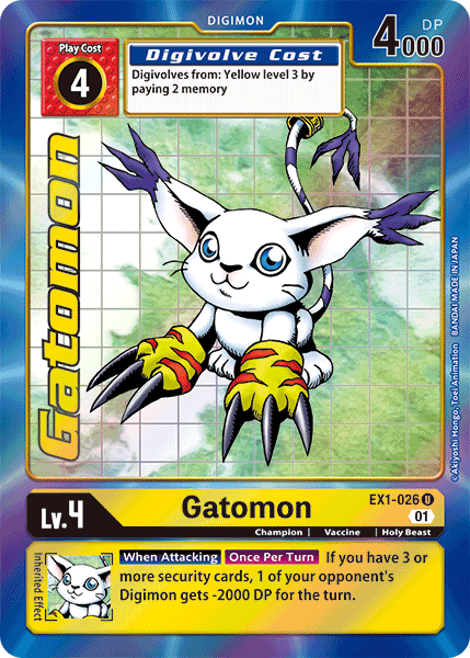 Digimon TCG Card EX1-026_P1 Gatomon