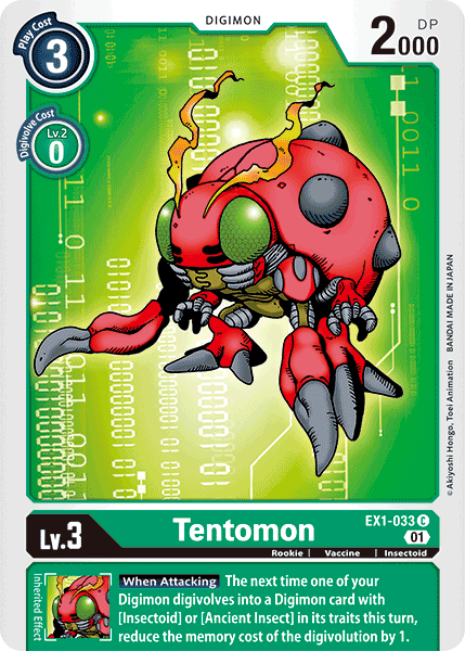 Digimon TCG Card EX1-033 Tentomon