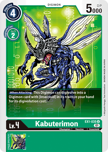 Digimon TCG Card 'EX1-035' 'Kabuterimon'