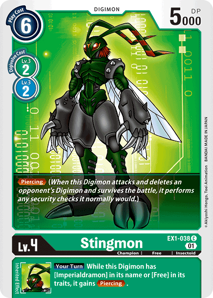 Digimon TCG Card EX1-038 Stingmon