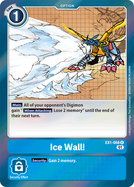 Digimon TCG Card 'EX1-068' 'Ice Wall!'