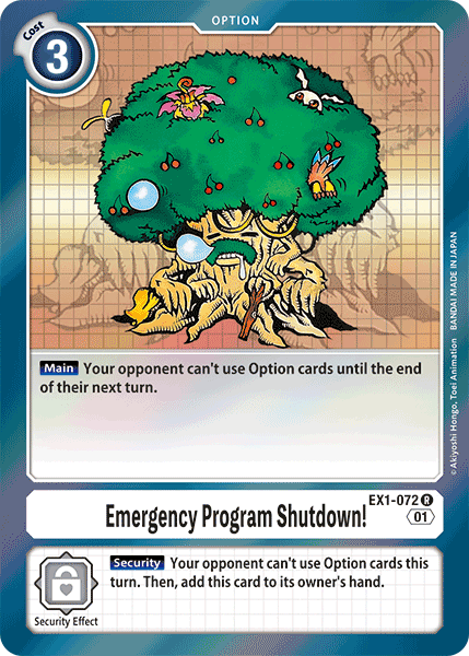 Digimon TCG Card 'EX1-072' 'Program Emergency Halt!'