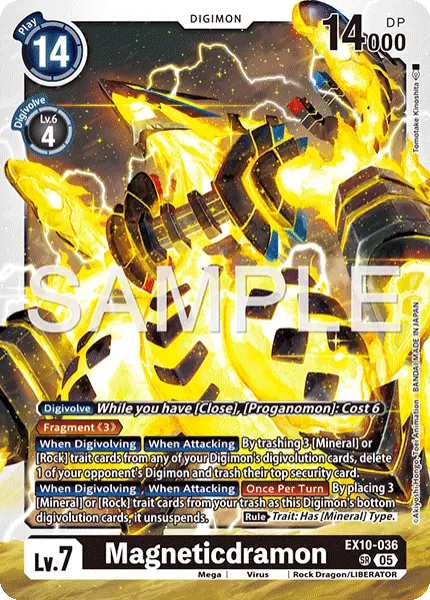 Deck EX10 Magneticdramon with preview of card EX10-036