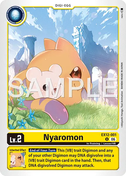 Digimon TCG Card 'EX12-001' 'Nyaromon'