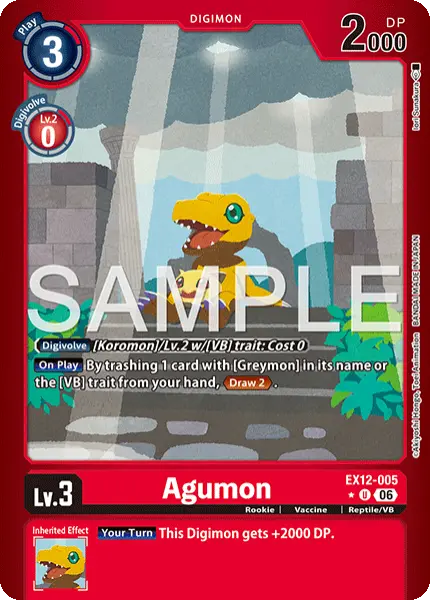 Digimon TCG Card 'EX12-005_P1' 'Agumon'