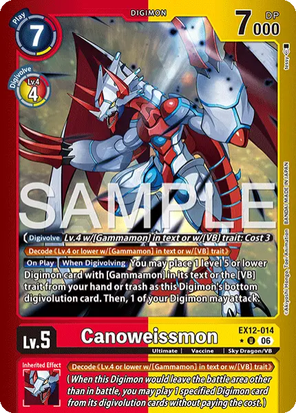 Digimon TCG Card 'EX12-014_P1' 'Canoweissmon'