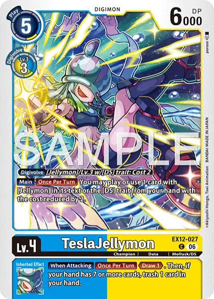 Digimon TCG Card 'EX12-027' 'TeslaJellymon'