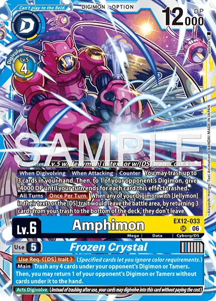 Digimon TCG Card 'EX12-033_P1' 'Amphimon Frozen Crystal'