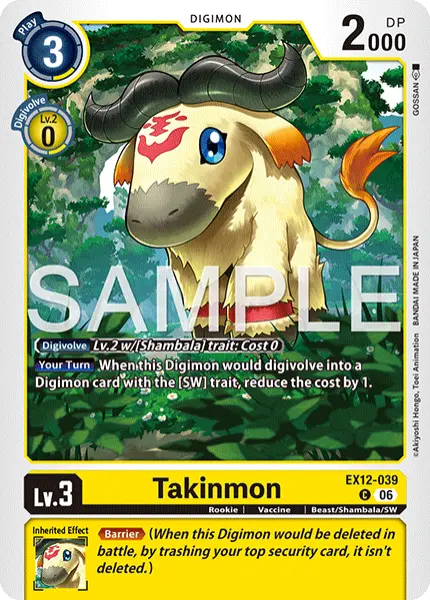 Digimon TCG Card 'EX12-039' 'Takinmon'