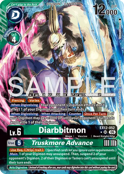 Digimon TCG Card 'EX12-052_P1' 'Diarbbitmon Truskmore Advance'