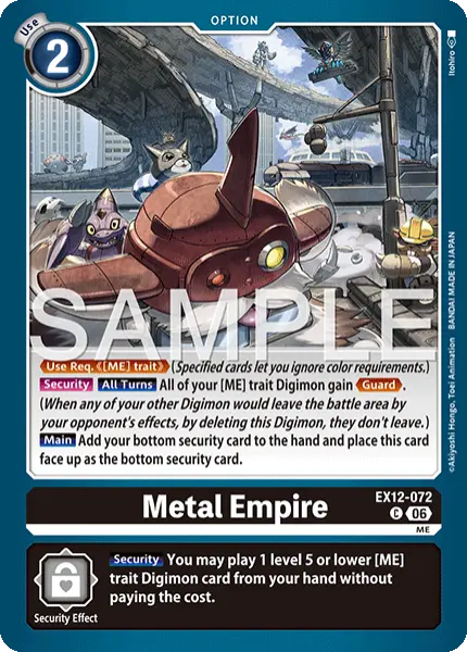 Digimon TCG Card 'EX12-072' 'Metal Empire'