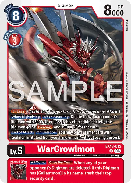 Digimon TCG Card EX13-013 WarGrowlmon