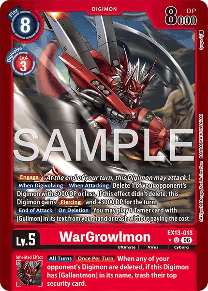 Digimon TCG Card EX13-013_P1 WarGrowlmon