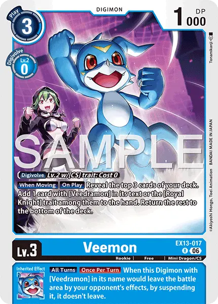 Digimon TCG Card 'EX13-017' 'Veemon'