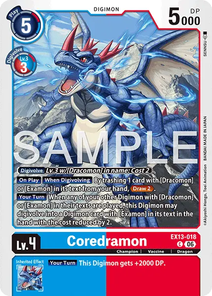 Digimon TCG Card EX13-018 Coredramon