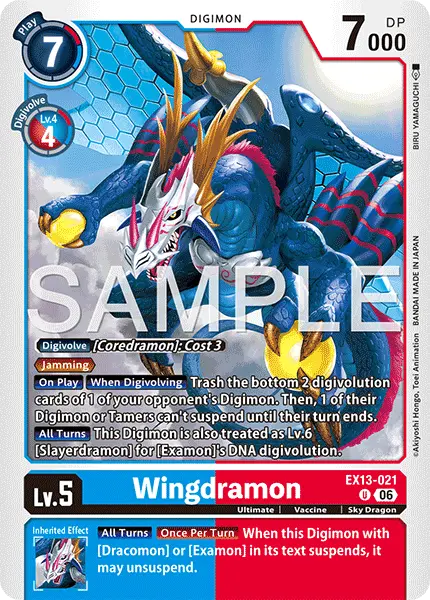 Digimon TCG Card EX13-021 Wingdramon