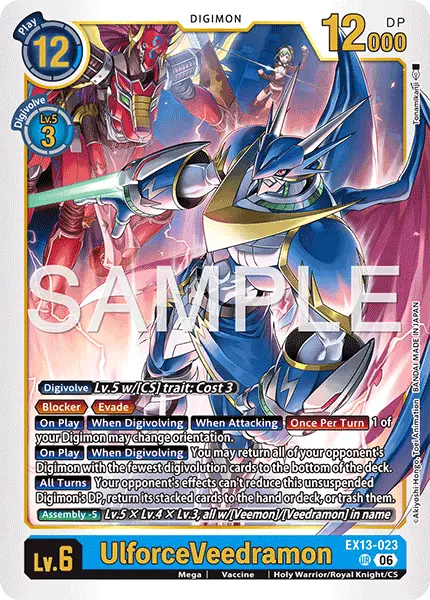 Deck EX13 UlforceVeedramon with preview of card EX13-023