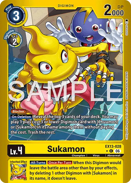 Digimon TCG Card EX13-028_P1 Sukamon