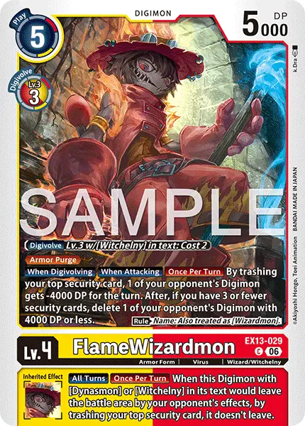 Digimon TCG Card EX13-029 FlameWizardmon