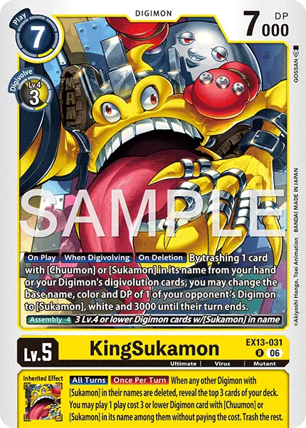 Digimon TCG Card 'EX13-031' 'KingSukamon'