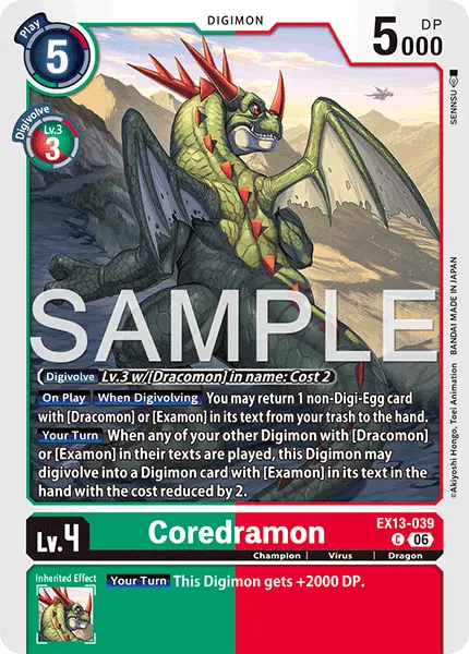 Digimon TCG Card EX13-039 Coredramon
