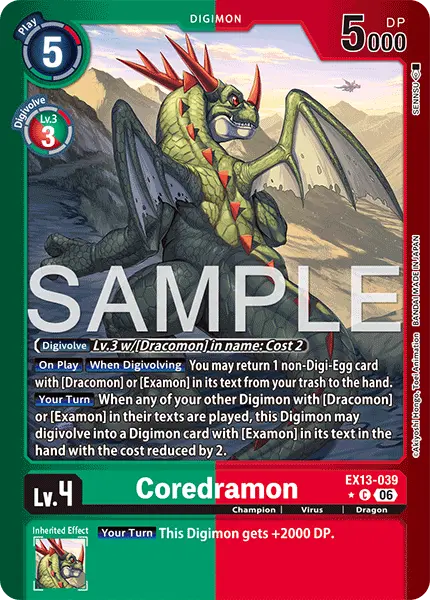 Digimon TCG Card EX13-039_P1 Coredramon