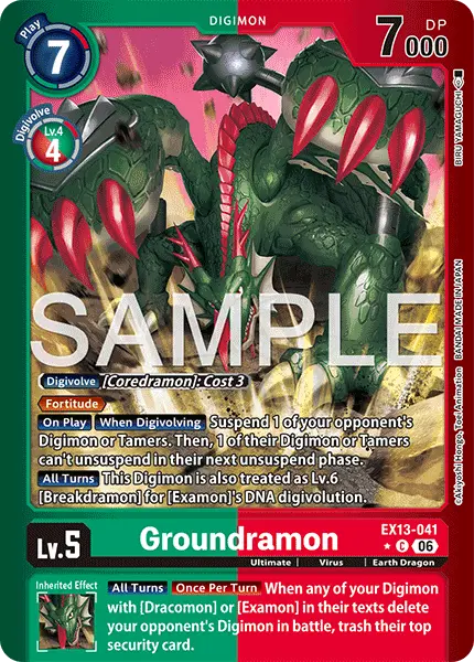 Digimon TCG Card EX13-041_P1 Groundramon