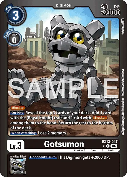 Digimon TCG Card EX13-047_P1 Gotsumon
