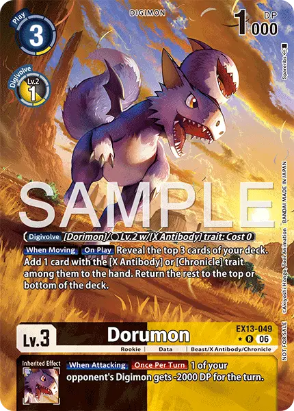 Digimon TCG Card EX13-049_P1 Dorumon