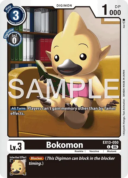 Digimon TCG Card 'EX13-050' 'Bokomon'