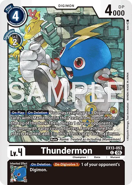 Digimon TCG Card 'EX13-053' 'Thundermon'