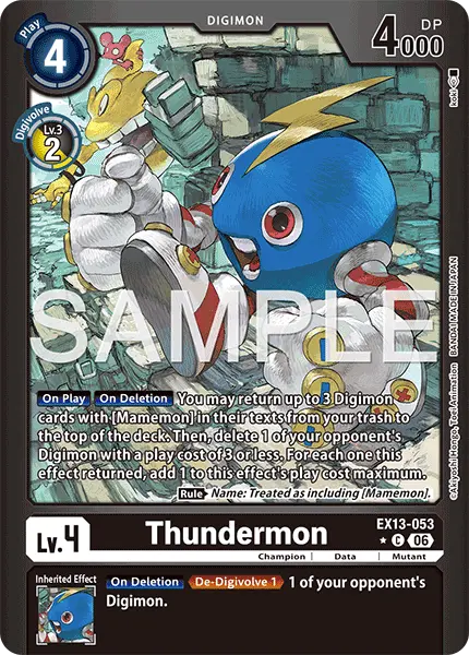 Digimon TCG Card EX13-053_P1 Thundermon