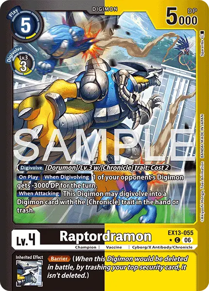 Digimon TCG Card EX13-055_P1 Raptordramon
