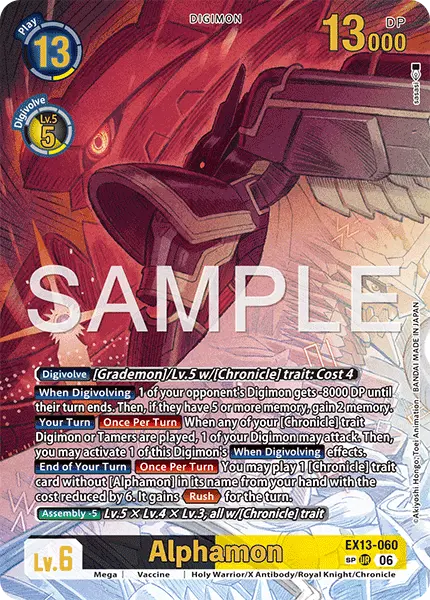 Digimon TCG Card EX13-060_P3 Alphamon