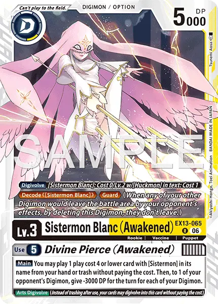 Digimon TCG Card 'EX13-065' 'Sistermon Blanc (Awakened) Divine Pierce (Awakened)'