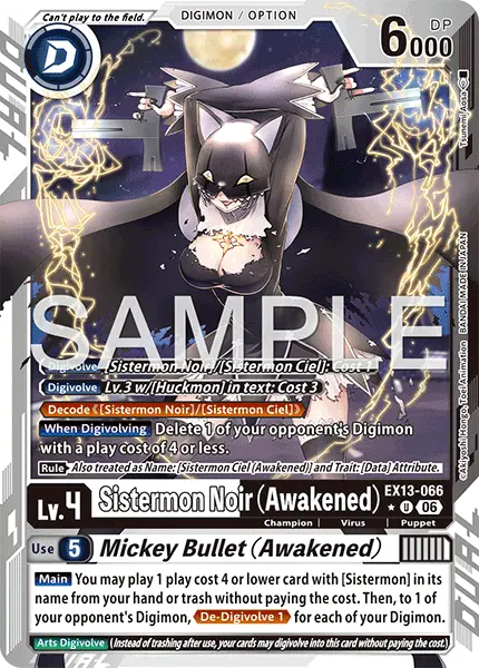 Digimon TCG Card EX13-066_P1 Sistermon Noir (Awakened) Mickey Bullet (Awakened)