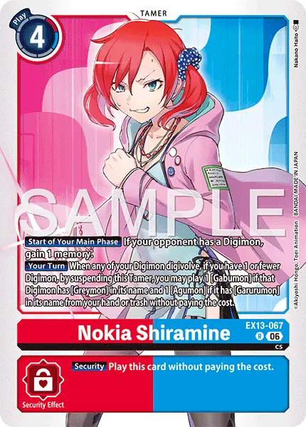 Digimon TCG Card EX13-067 Nokia Shiramine