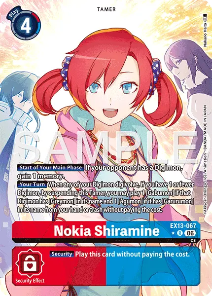 Digimon TCG Card EX13-067_P1 Nokia Shiramine