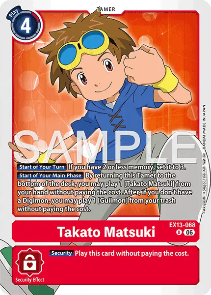 Digimon TCG Card EX13-068 Takato Matsuki