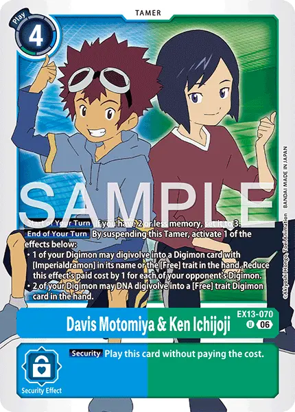 Digimon TCG Card 'EX13-070' 'Davis Motomiya & Ken Ichijoji'