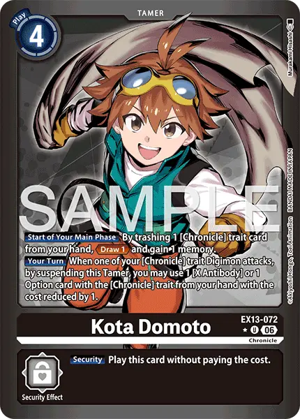 Digimon TCG Card EX13-072_P1 Kota Domoto