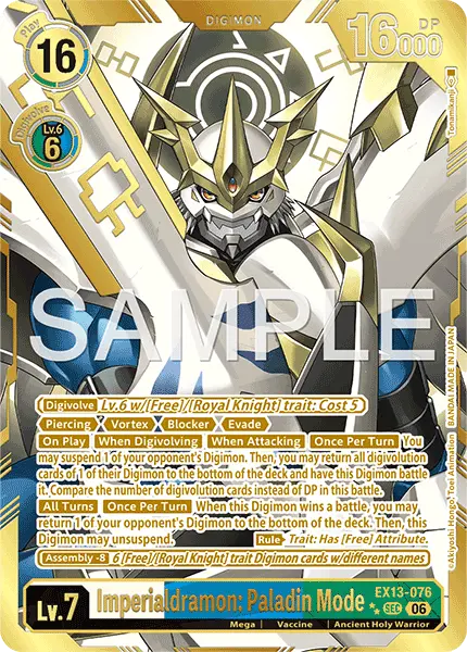Digimon TCG Card EX13-076_P2 Imperialdramon: Paladin Mode