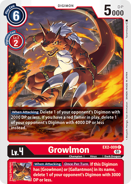 Digimon TCG Card EX2-009 Growlmon