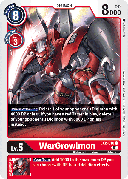 Digimon TCG Card 'EX2-010' 'WarGrowlmon'