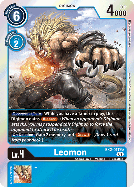 Digimon TCG Card 'EX2-017' 'Leomon'